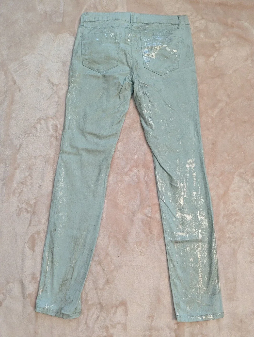 No Boundaries Mint Silver Skinny Jeans Size 9 NWOT - Picture 2 of 8